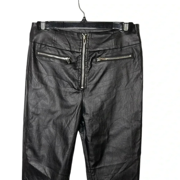 Princess Polly faux leather pants,women size 8, black,zipper,stretchy,party,goth - Picture 5 of 15